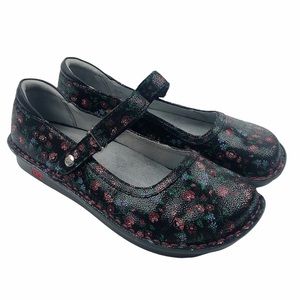 ALEGRIA Belle Mary Jane Shoes Black Floral EU 41